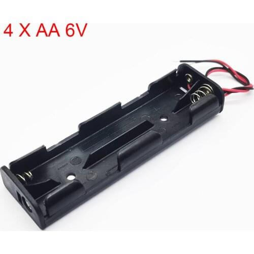 4 X AA 6V Battery Box Battery Holder Battery Storage Box Long Strip Type With Wire Lead