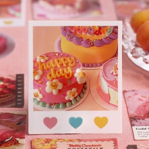 40Pcs/Bag Vintage Dessert Cake Series PVC Sticker Package DIY Diary Journal Decoration Label Sticker Album Scrapbooking