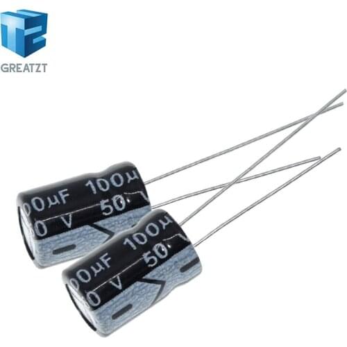 GREATZT 50PCS Higt quality 50V100UF 8*12mm 100UF 50V 8*12 Electrolytic capacitor