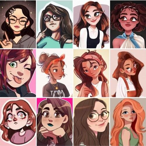 DIY Diamond Painting Cartoon Girl Full Drill Square Round Diamond Rhinestone Embroidery 5D Cross Stitch Decoration Home