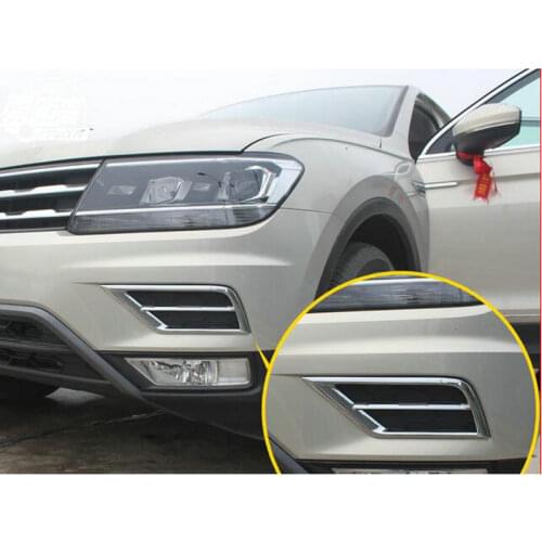 Car ABS chrome Car Front Foglamp Fog Light Cover Frame Trim for VW Tiguan 2017 2018