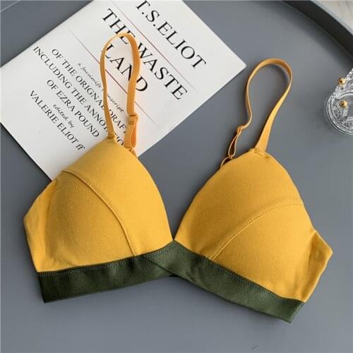 Womens Bralette Top Cotton Bra For Women Comfort Bralet Underwear Wireless Lingerie Candy Color Brassiere Ladies Intimates Bras