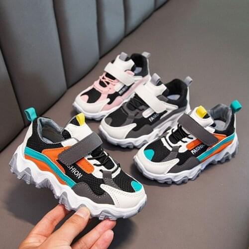 Childrens Shoes Autumn Big Children Primary School Students Sports Shoes Boys Girls 2021 Waterproof Trend Mesh Running Shoes