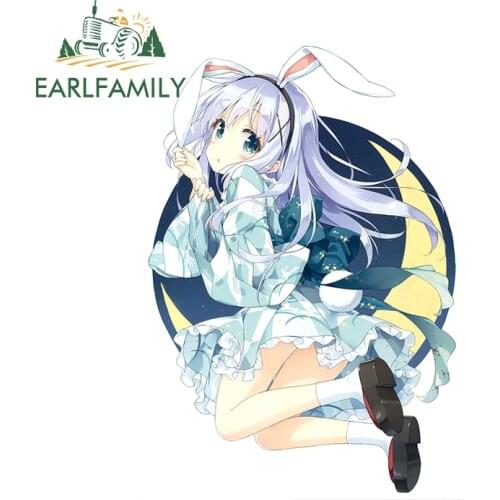 EARLFAMILY 13cm x 9cm For kafuu Chino Car Stickers Windshield Decal Sunscreen Scratch-proof Sticker Motorcycle Decoration