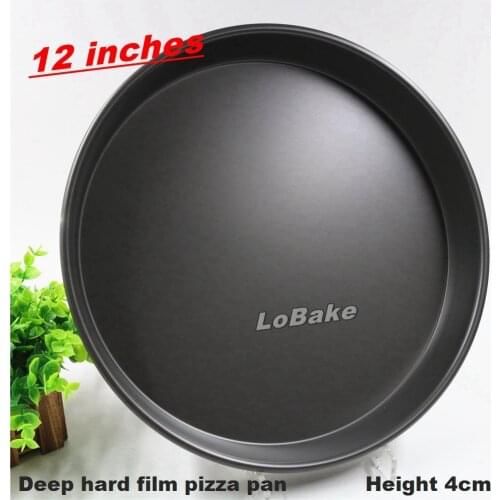 12 inches 4cm height non-stick aluminium alloy deep hard film round pizza pans pie pancake mold cake plate biscuit tray DIY bake