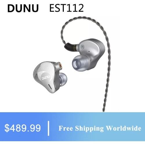 DUNU EST112 DD+BA+EST Hybrid Driver In-ear Monitor with Detachable MMCX Cable, 2.5mm/3.5mm/4.4mm Replaceable Plug