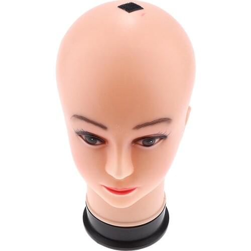 Realistic Female Mannequin Head with Plastic Base & Mounted Hole for Hair Wigs Hats Caps Display Cosmetology Practice Wig Making