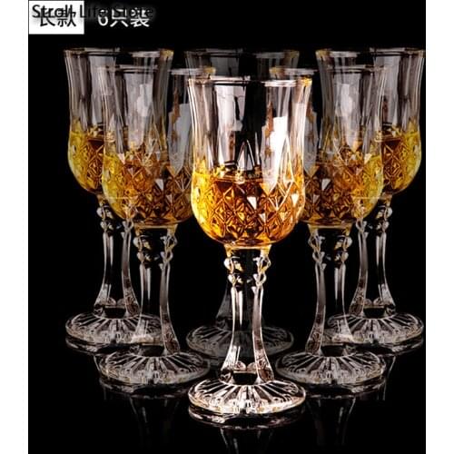 Crystal Whiskey Glass Diamond Red Wine Cup Set Goblet Champagne Glass Cups Kitchen Dining Bar Mug Vasos De Vidrio Gift FJ040