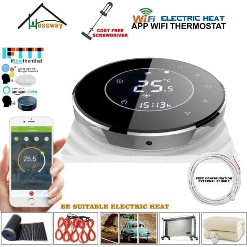 16A INFRARED HEATER Radiant Floor Heating thermostat WIFI Double sensor electric temperature controller for Alexa Google home