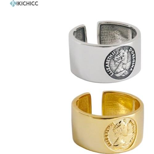 Kikichicc 925 Sterling Silver Heavy Thick Adjustable Ring Space Large Female Special Resizable Exaggrated Statement Jewelry