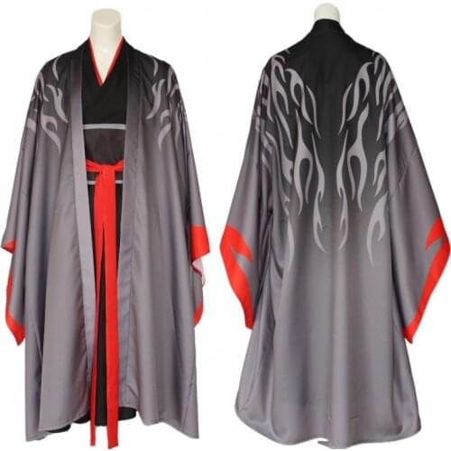 Chinese Anime The Founder of Diabolism Cosplay Costume Founder Yiling Ancestor COS Costume Cloak Top Dress Belt Headwear Set