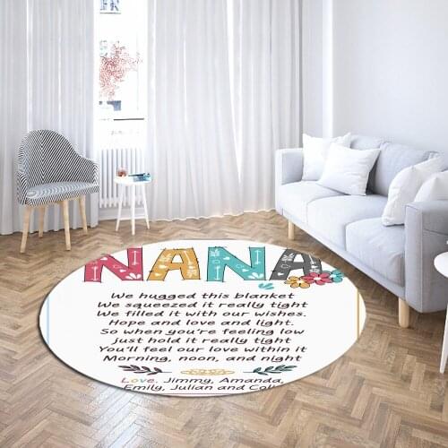 Round Floor Mats 3d Letter Printing Area Rugs for Living Room Bedroom Non-slip Mat Dining Room Living Room Child Bedroom Mats