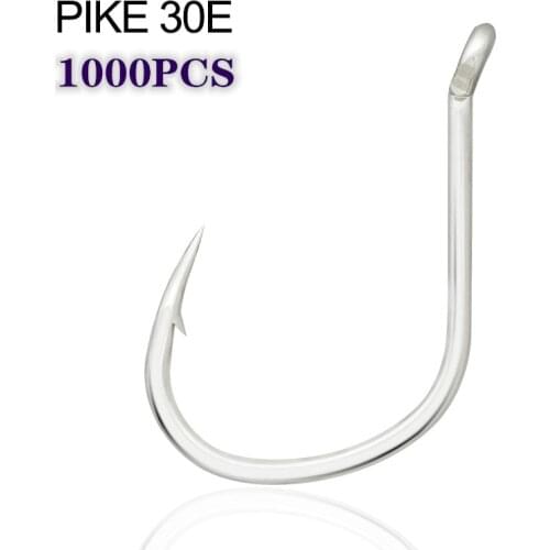 1000pcs Sea Eye Hook PIKE Jigging Hooks High Carbon Steel Super Anti-rust Fishhook For Sea Fishing Slow Jigging