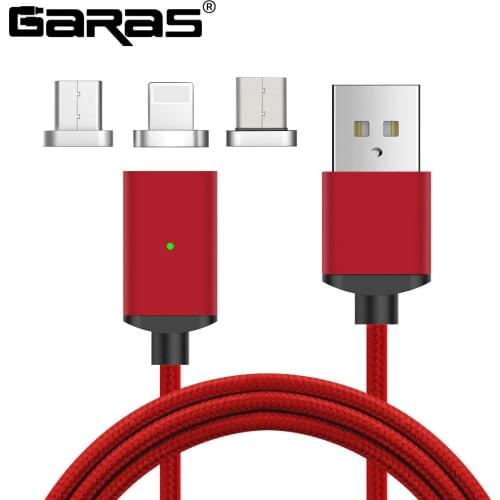 GARAS Magnetic Cable USB Type C Cable Adapter 3in1 Fast Charger Mobile Phone Cables For Type C/Micro USB Cable