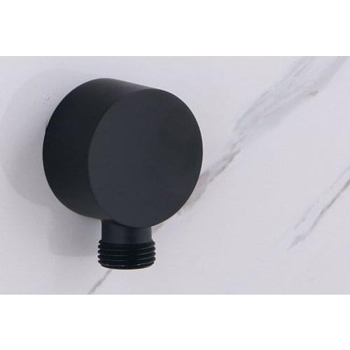 Matte black Brass Wall Mounted Shower Hose Connector Wall Elbow Unit Hose support Arm Concealed Shower Plumbing Hose Connector