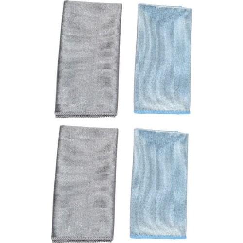Microfiber Lint-free Cleaning Cloths for Wine Glasses Windows Mirrors Kitchen Bar Glassware Car Windshields Wiping Towels 4pcs