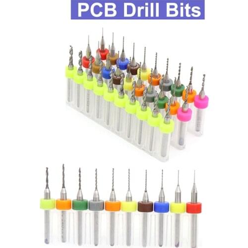 URANN 10pcs/set 0.1mm to 3.0mm PCB mini drill Bit tungsten steel carbide for print circuit board cnc drill Bits Machine