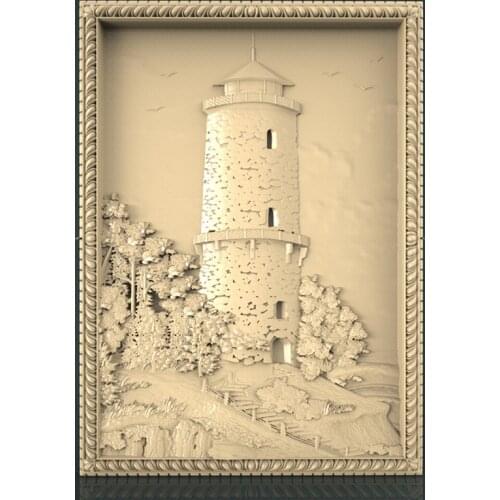 Lighthouse 3d STL Model for CNC Router Engraver Carving Machine Relief Artcam Aspire Home Decor Painting