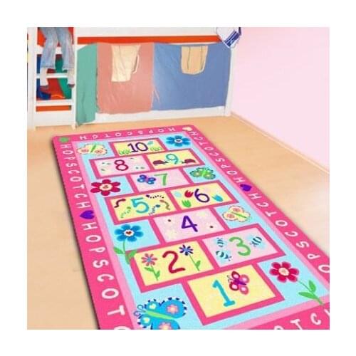 Fashion Hopscotch Kids Carpet Bedroom,Sweet Pink Rug,Designer Figure Childrens Rugs