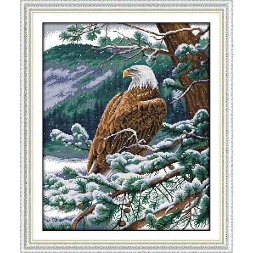 An overlooking Eagle cross stitch kit aida 14ct 11ct count printed canvas stitches embroidery DIY handmade needlework