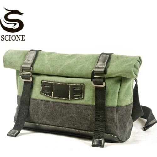 New Men Retro Shoulder Messenger Bags Casual Canvas Waterproof Simple Crossbody Backpack Large Capacity School Bag XA784M