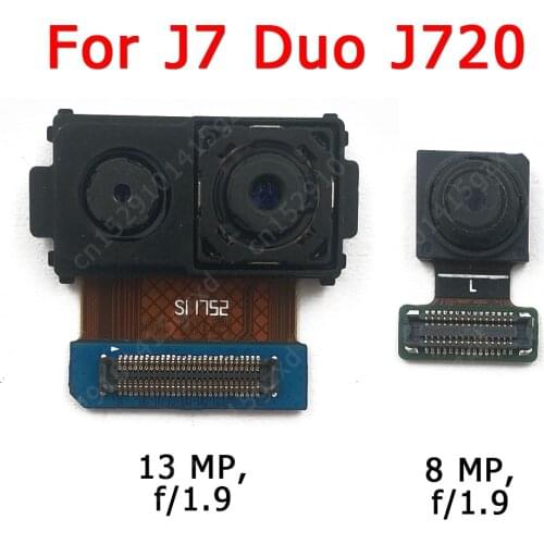 Original Front and Rear Back Camera For Samsung Galaxy J7 Duo J720 Main Facing Camera Module Flex Replacement Spare Parts