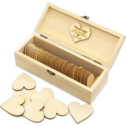 Personalised Wedding Guest Book Birthday Gift Remember Box With Hearts Guestbook Sign Custom Couple Names Rustic Wedding Favors