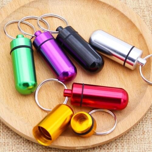 Portable WaterProof Mini Aluminum Pill Case Keychain Tablet Storage Box Bottle Case Holder High Quality
