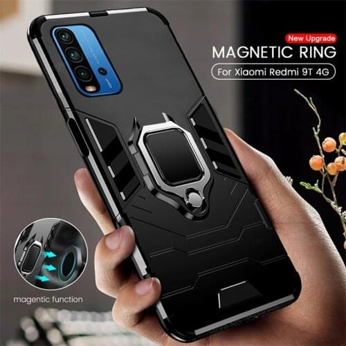 Armor Shockproof Coque for Xiaomi Redmi 9T Case for Redmy 9T 9 T T9 Redmi9T Funda Hard PC Car Magnetic Holder Protect Ring Cover