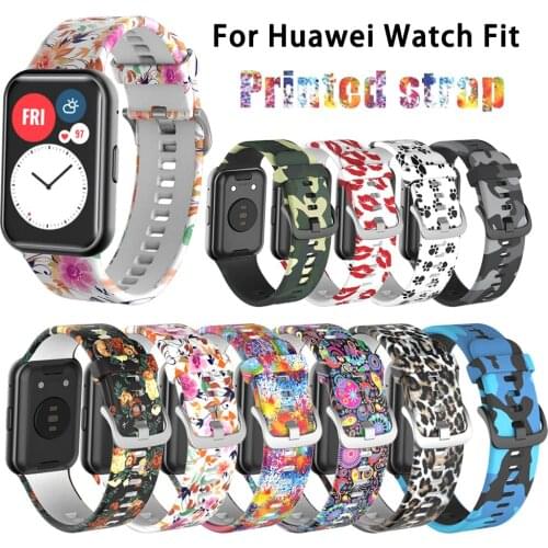 Replacement Silicone Strap For Huawei Watch Fit Original SmartWatch Band Accessories 2021 printing Wrist Band Bracelet with too