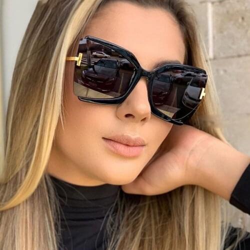Oversized Butterfly Shape T-Shaped Large Sunglasses Big Frame Sun-Shading Glasses Female Gredient Colorful Trend Oculos De Sol