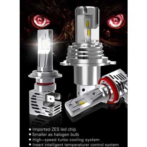 2x 6500W White 55W 12000LM 12V H7 h4 9005 9006 H4 H8 H11 LED Headlight High Low Beam Bulbs ZES Chip High Power canbus Lamp
