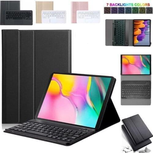 Slim Magnetic Shell For Huawei MediaPad M5 Lite 10 BAH2-W19 BAH2-L09 Case Bluetooth 7 colors Backlight Touch Pad Keyboard cover
