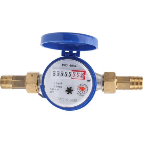 TS‑S3002E BSP Water Meter 1/2 Mechanical Cold Water Gauge with Pointer Measuring Tools for Home