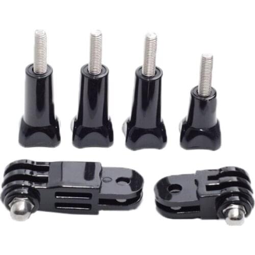 Adjustable 3-way Pivot Arm Assembly Extension+4 Thumb Knob Adapter Black For Gopro Hero 7/6/5/4/3/3+/2/1 Sport Camera