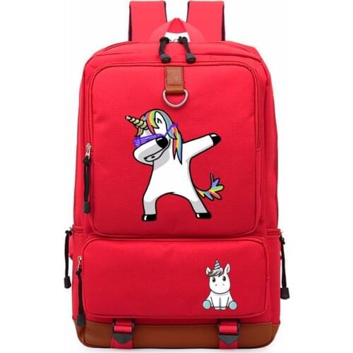 WISHOT Unicorn Dab Deadpool Riding a unicorn backpack schoolbag casual Laptop Bags