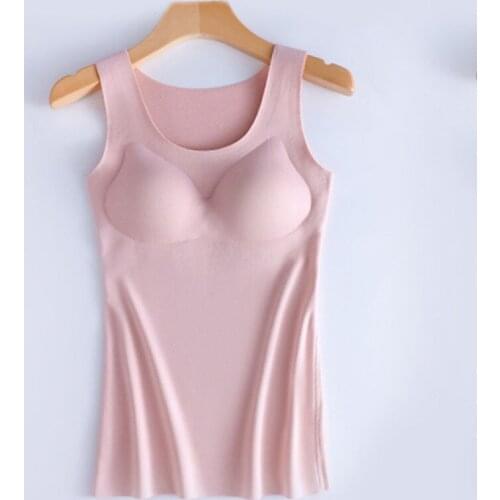 Women 2021 Winter New Fashion Plus Cashmere Vest Tops Female Thermal Underwear Tanks Tops Ladies Bra Comfortable Lingerie E300