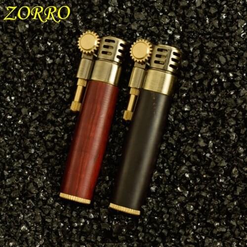 Zorro 607 Wooden Shell Kerosene Lighter Rhino Horn Purple Sandalwood Wooden Shell Personality Creative Retro Vintage Lighter