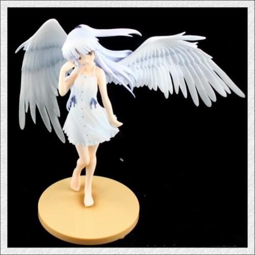 1/8 Scale Anime Angel Beats Action Figure Tenshi Tachibana Kanade Angles Wings White Dress Ver Can Be Off PVC Sexy Doll 20cm