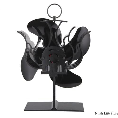 1pcs Efficient Winter Household Modern Living Room Warm Heat Powered Aluminum Burner Energy-Saving Wood Stove Fireplace Fan