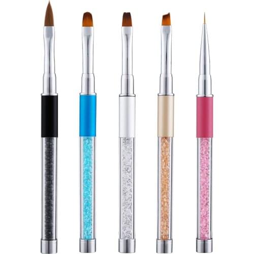 1pcs Nail Art Brush Rhinestone Acrylic Pen Carving Nails Tips Painting Nail Gel Tool Liner UV Gel Manicure Accessories Tool Set