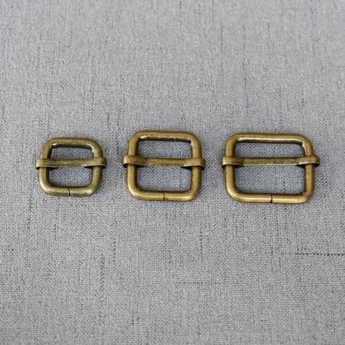1 Pcs/Lot 15mm 20mm 25mm Bromze Metal Slider Adjustable Buckle Handbag Strap For Environmental Clasp High Quality Plated