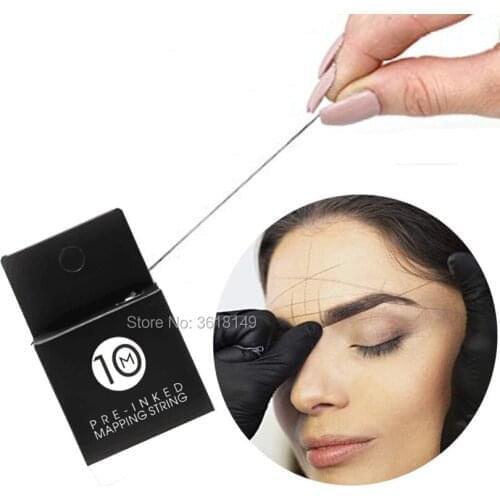 10 Meters Pre-Inked Mapping String for Eyebrow Measuring Tool for Marking Symmetrical Eyebrows Microblading String for Brow