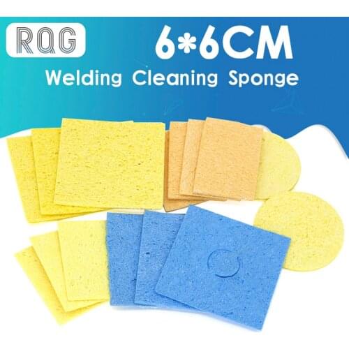 10 pcs 6*6CM Blue High Temperature Resistant Heatstable Soldering Iron Solder Tip Welding Cleaning Sponge Remove Tin