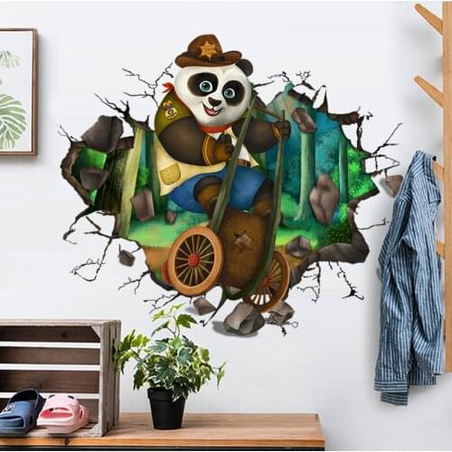 3D View Panda Wall Sticker DIY Vinyl Art Wall Decals Kids Room Living Room Bedroom Decoration Wallpaper 2021 New Year Home Decor