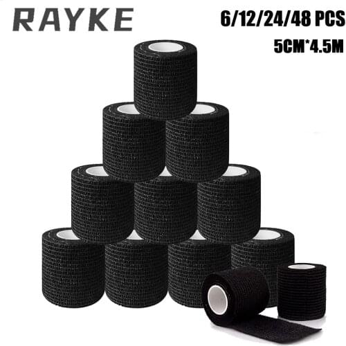 6/12/24/48 PCS Disposable Black Tattoo Grip Cover Wrap Bandage For Tattoo Grip Bandage Machine Tape Tube Accessories