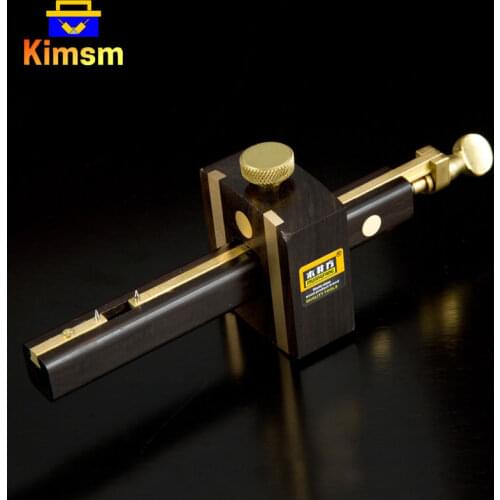 8 Inch Ebony Pure Copper Quick Draw Lines Screw Scriber For Woodworking British Wearproof Cutting Gauge Scraper Measuring Tool