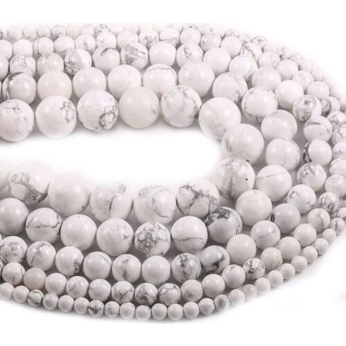 Natural semi precious stone beads White Turquoises Circular DIY For Making Necklaces Bracelets And Earrings 4/6/8/10/12mm