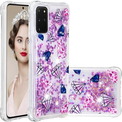 Cute Painted Quicksand Glitter Case For Samsung Galaxy S20+ Plus Shockproof Soft TPU Bumper Phone Cover For Galaxy S20 Cases