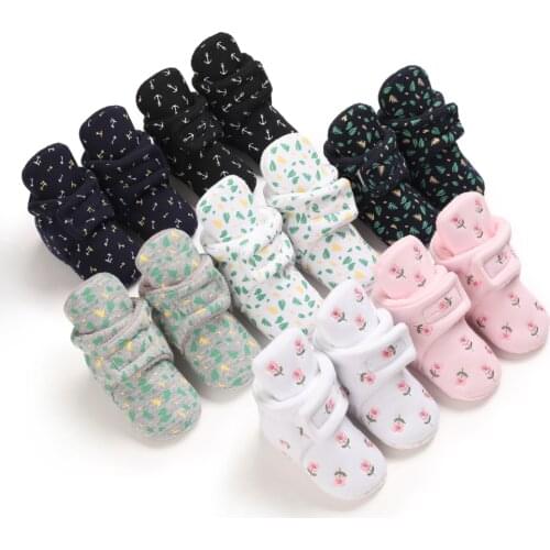 Winter Boys And Girls Baby Cartoon Printed Cotton Boots Warm Soft 0-18M Baby Boots Newborn Toddler Shoes